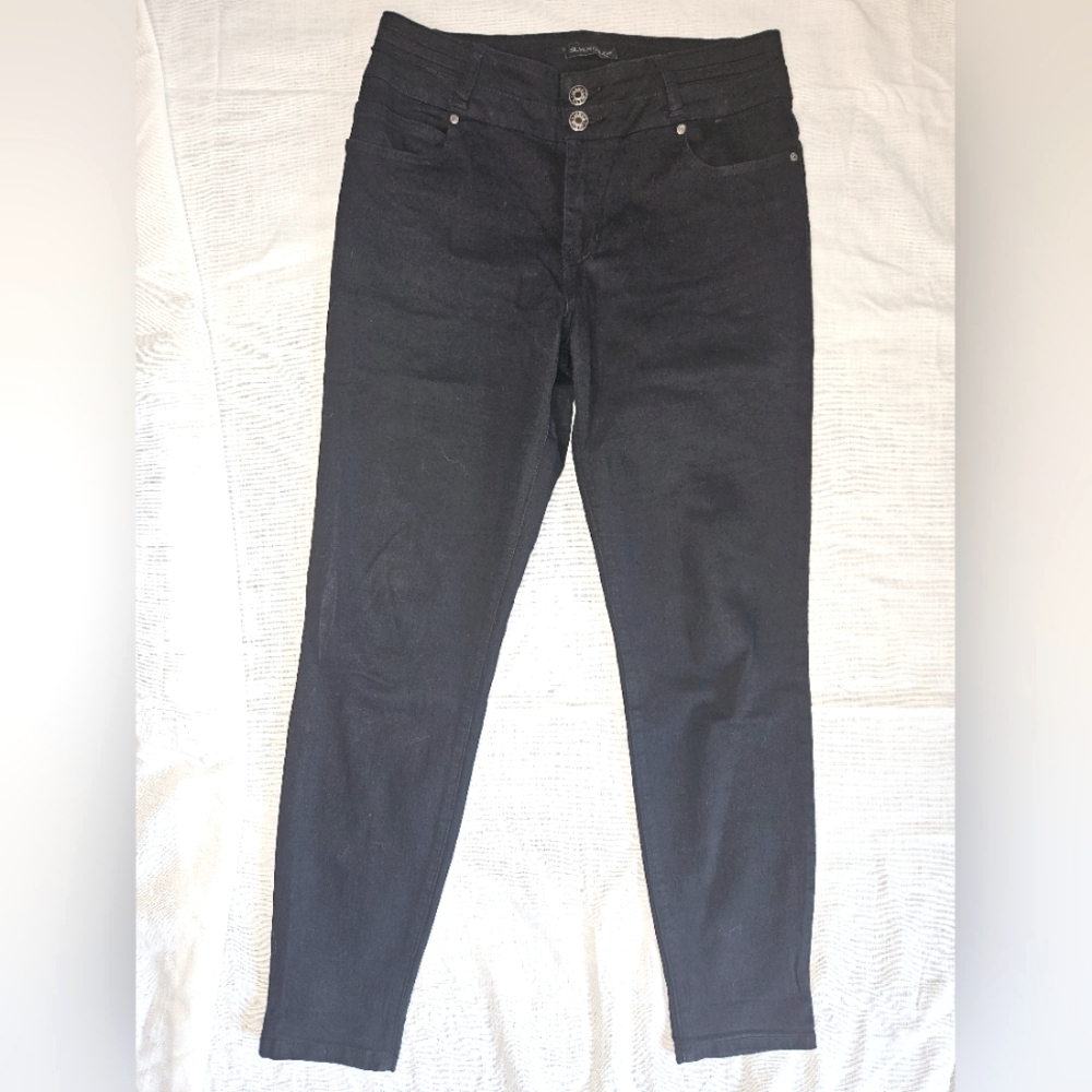 Silver crush sz 11/12 high rise black stretch skinny